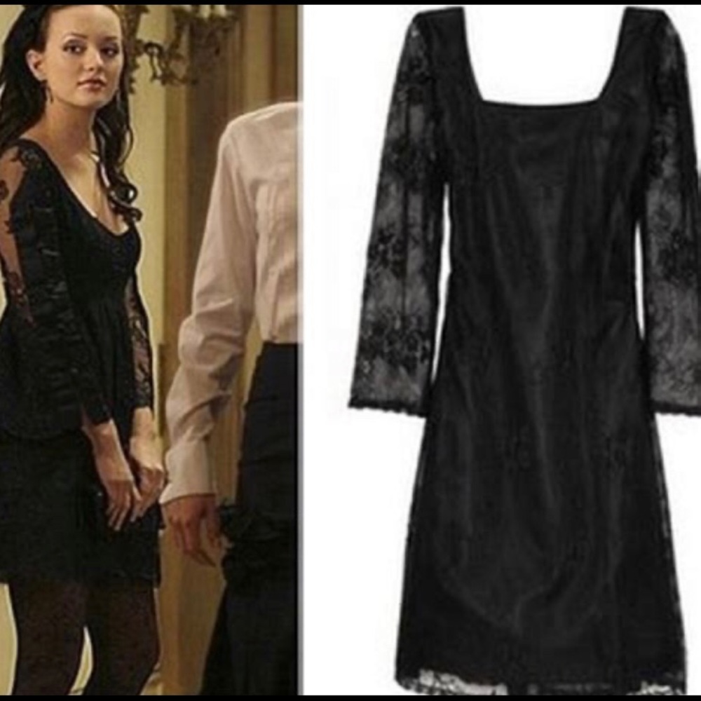 Black lace dress Gossip Girl style